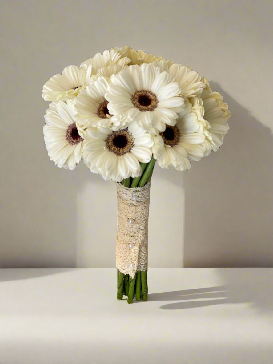 White Gerbera Bridal Bouquet