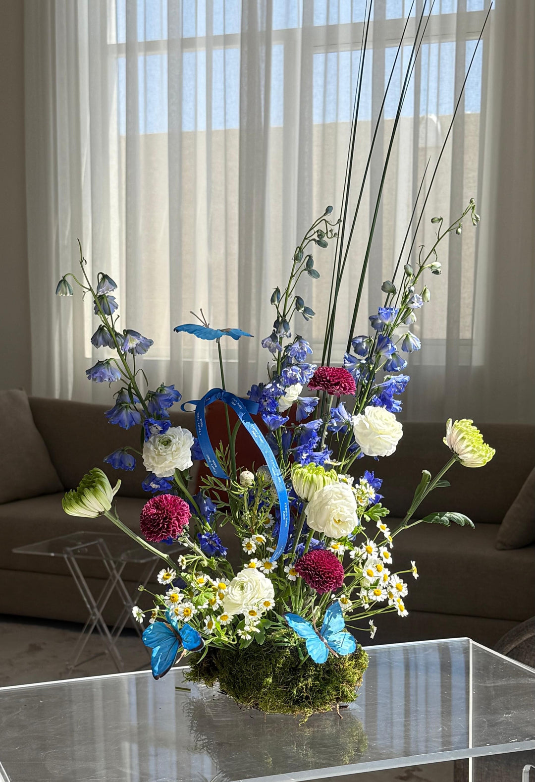 Delphinium Charm Centerpiece