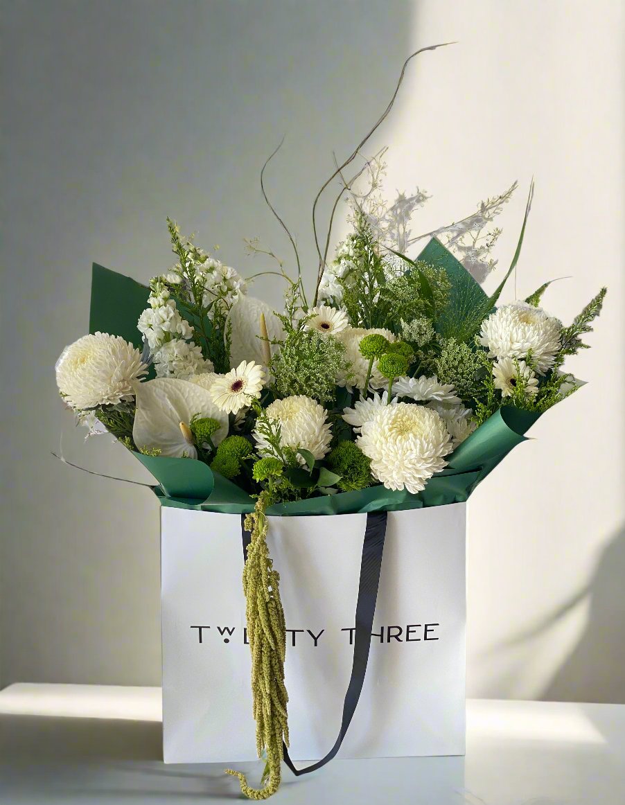 White Chrysanthemum Charm Bouquet