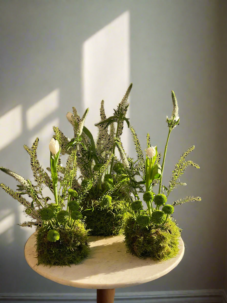 White Gerbera Centerpiece Set