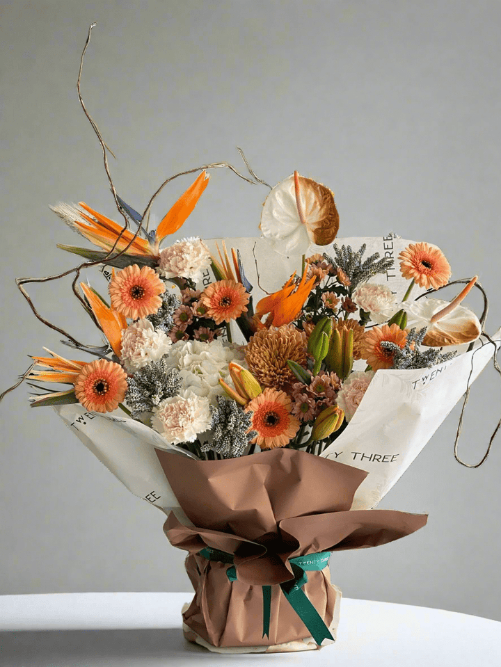 Bird Of Paradise Bouquet - Twenty Three Flowers & Chocolate