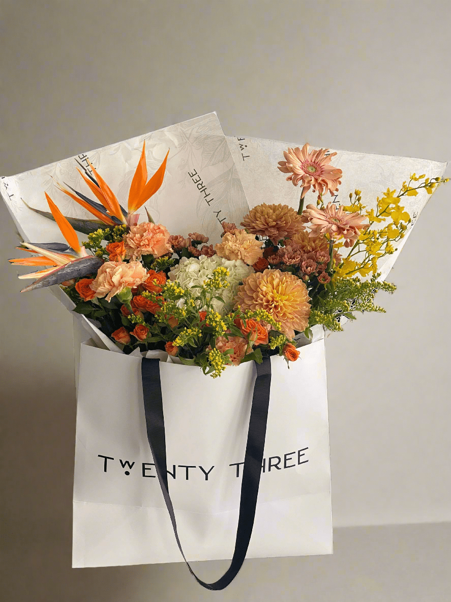 Bird Of Paradise Charm Bouquet - Twenty Three Flowers & Chocolate
