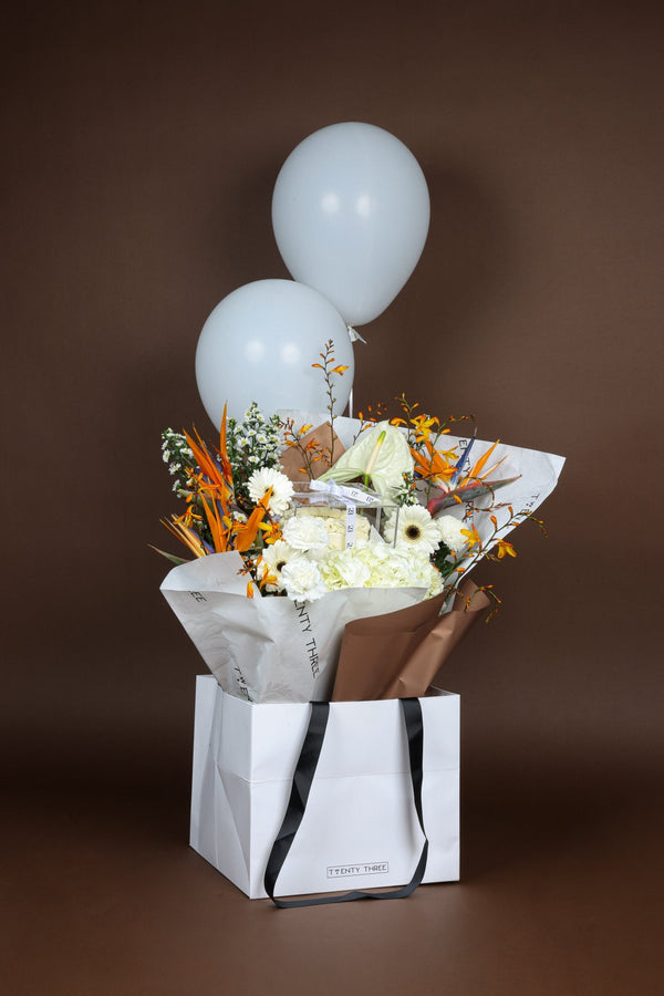 BloomCake Bouquet - Twenty Three Flowers & Chocolate