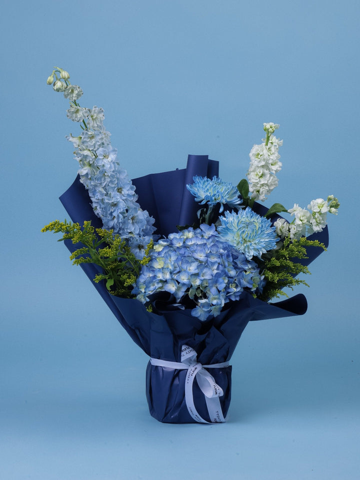 Blue Serenity Bouquet - Twenty Three Flowers & Chocolate