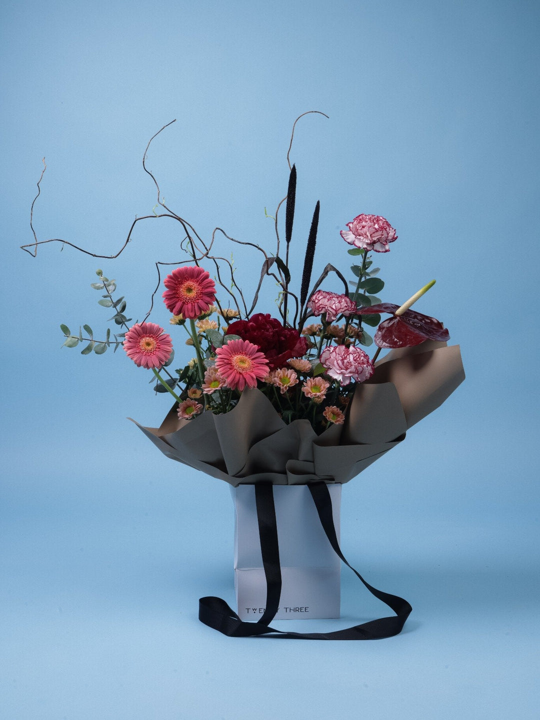 Bold Flame Bouquet - Twenty Three Flowers & Chocolate