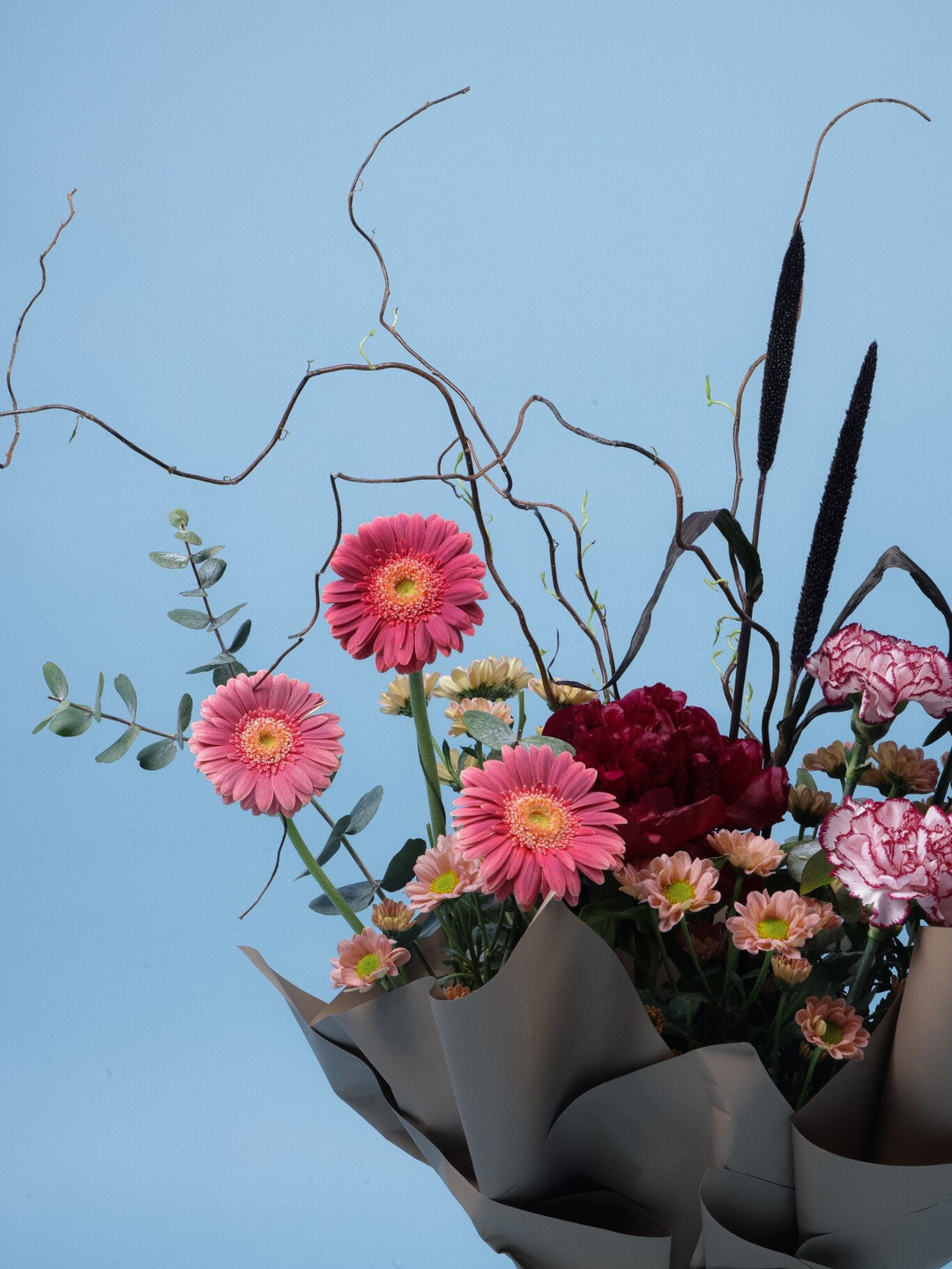 Bold Flame Bouquet - Twenty Three Flowers & Chocolate