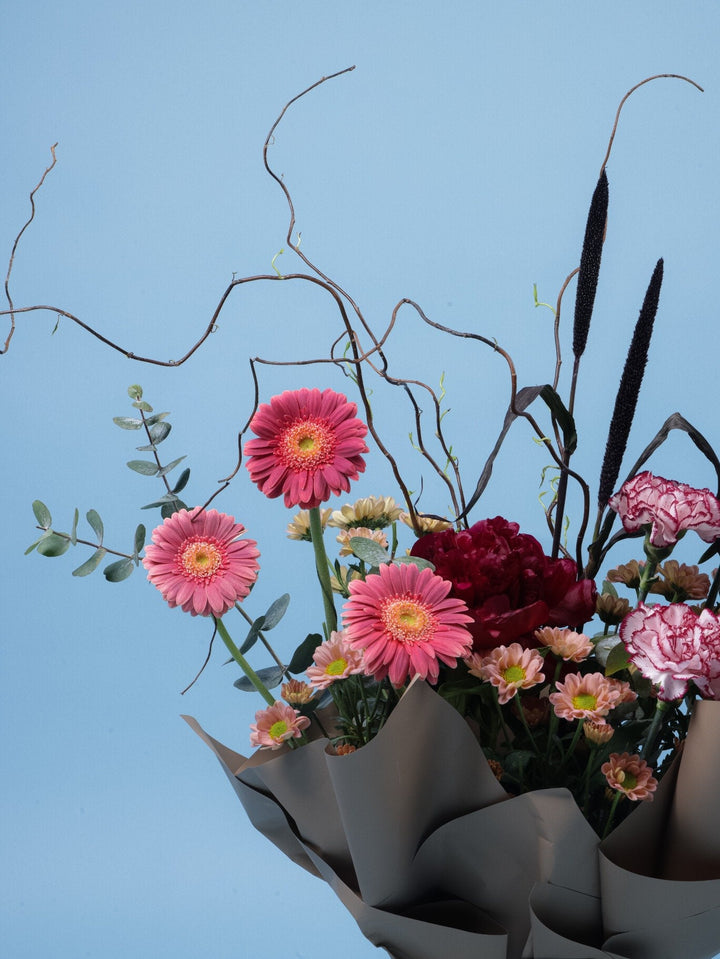 Bold Flame Bouquet - Twenty Three Flowers & Chocolate