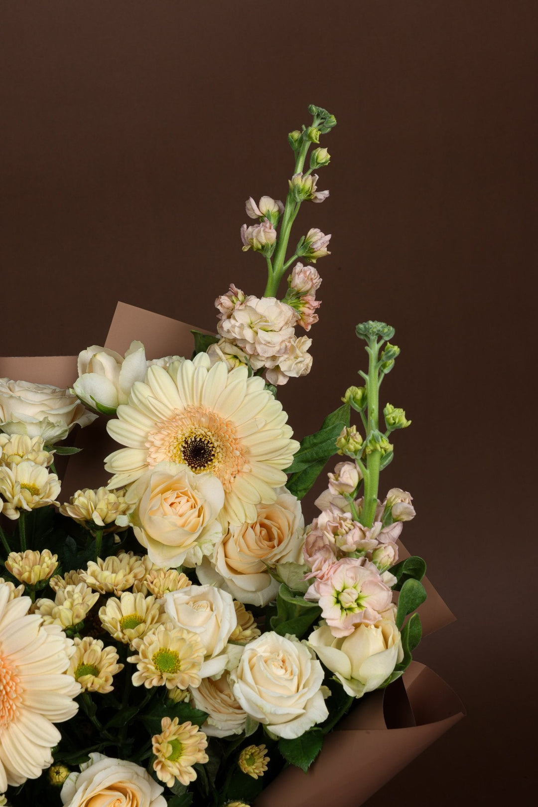 Cream Bliss Bouquet - Twenty Three Flowers & Chocolate