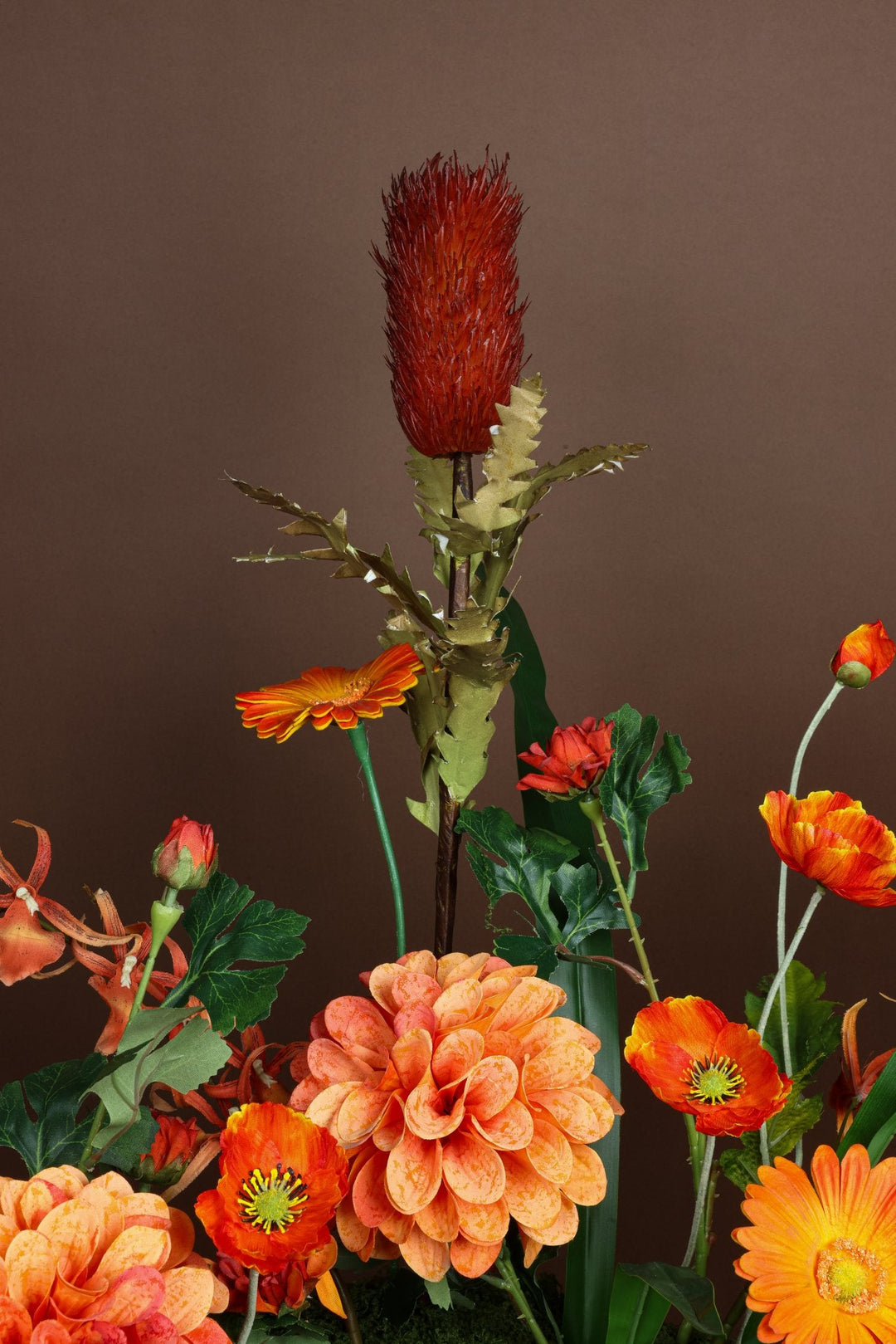 Fiery Bloom Centerpiece - Twenty Three Flowers & Chocolate