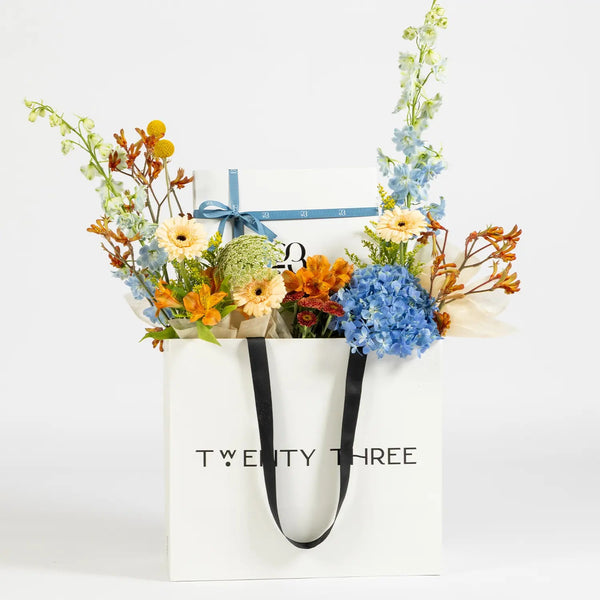 FLOWERS BOUQUET WITH CHOCOLATE BOX - Twenty Three Flowers & Chocolate