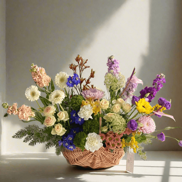 Gerbera Basket - Twenty Three Flowers & Chocolate