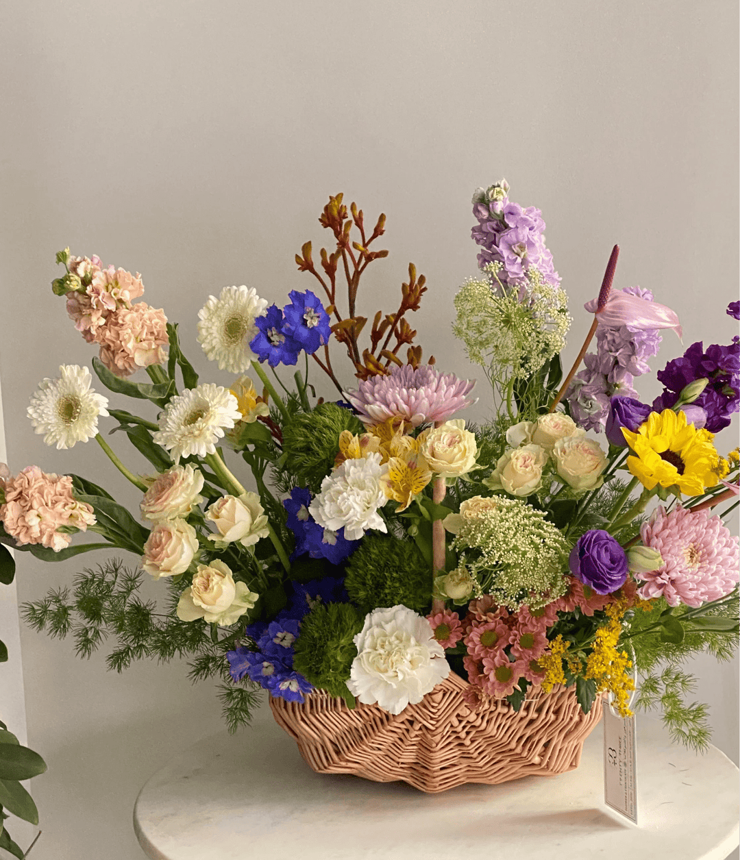 Gerbera Basket - Twenty Three Flowers & Chocolate