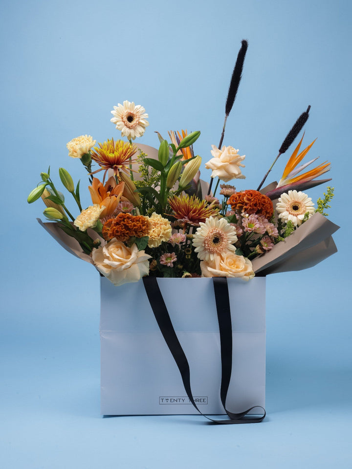 Golden Harvest Bouquet - Twenty Three Flowers & Chocolate