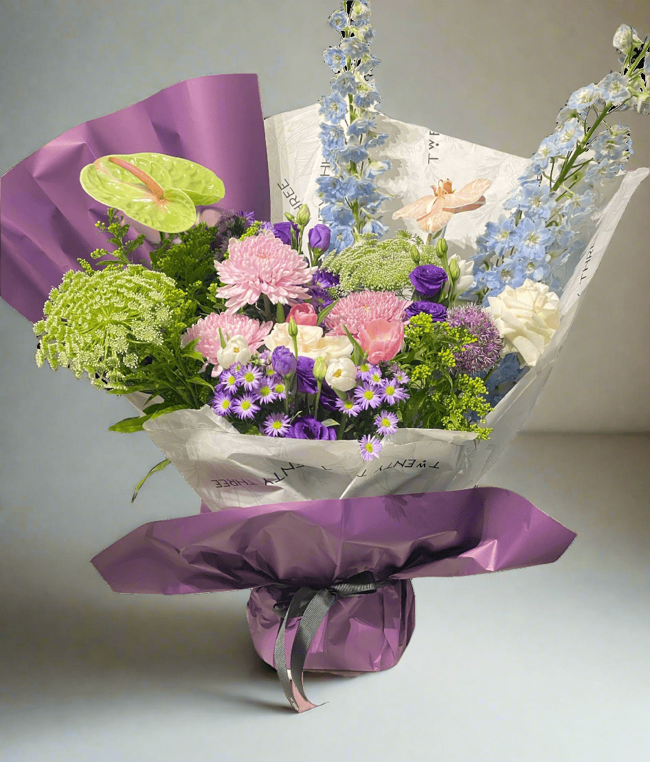 Green Anthurium Bouquet - Twenty Three Flowers & Chocolate