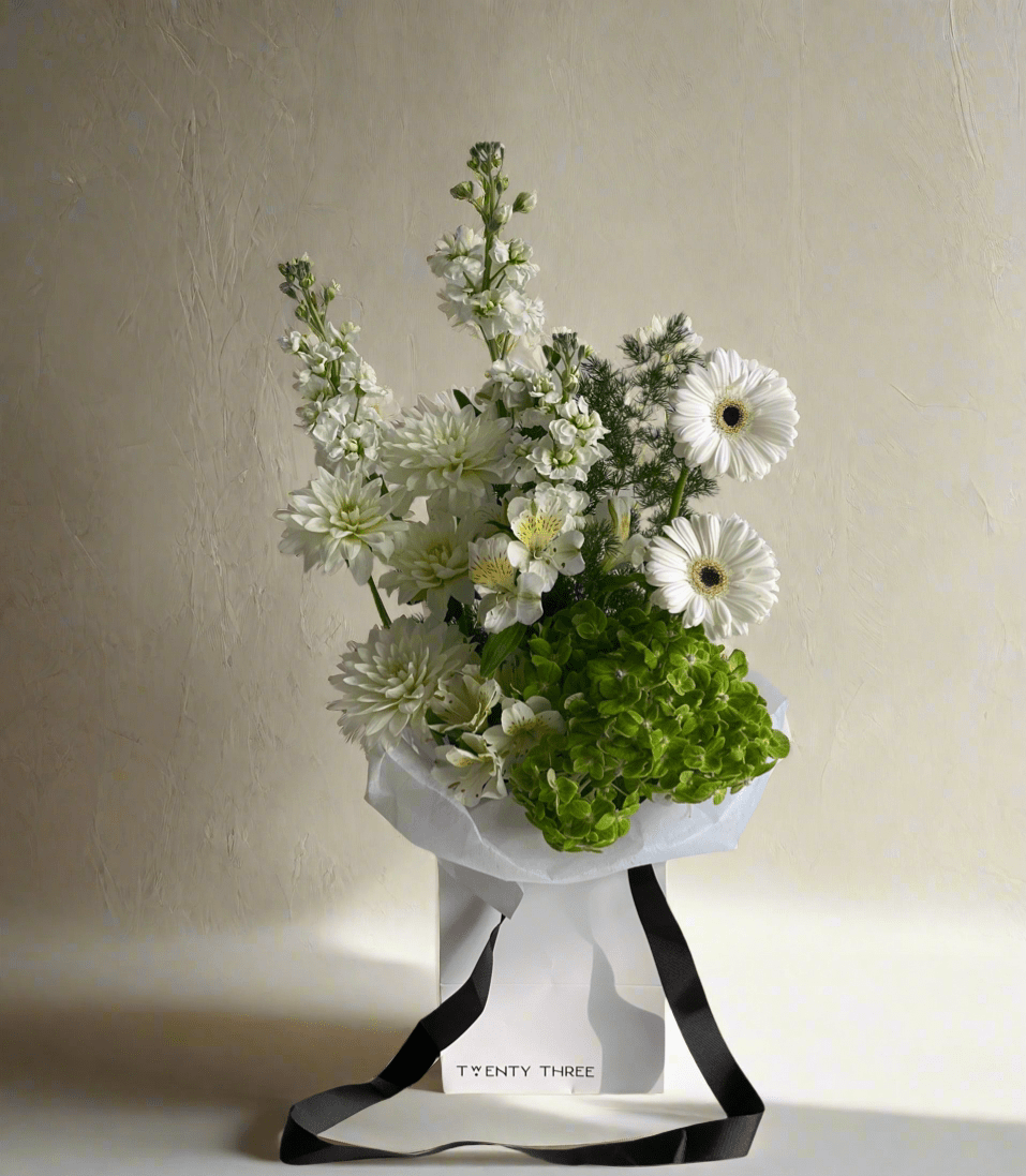 Ivory Freshness Bouquet - Twenty Three Flowers & Chocolate