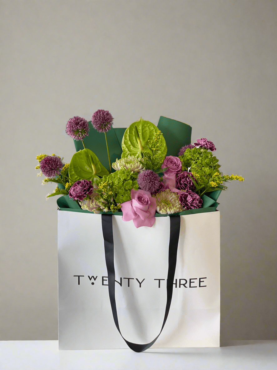 Lavender Garden Bouquet - Twenty Three Flowers & Chocolate