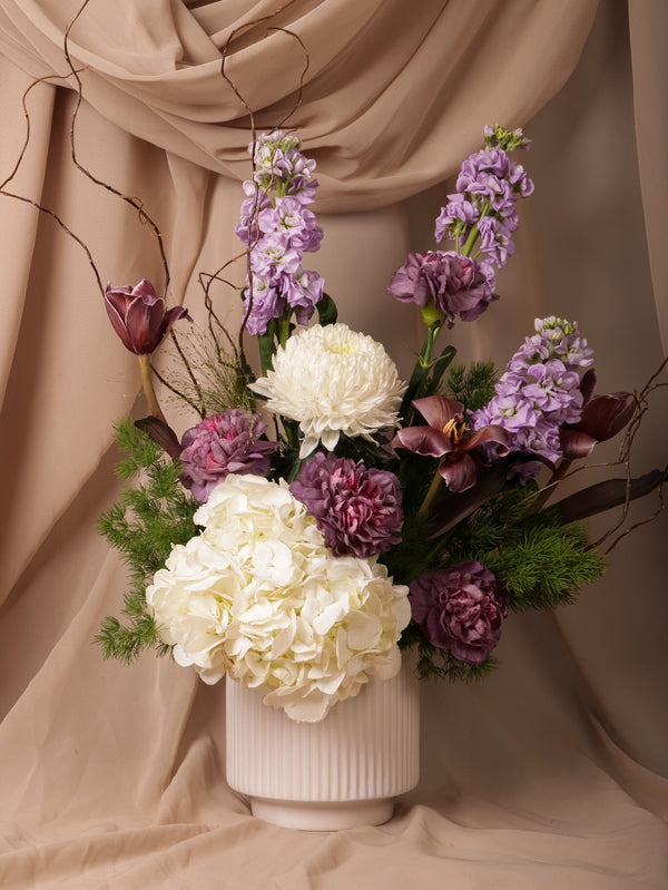 Lilac Mood Vase - Twenty Three Flowers & Chocolate