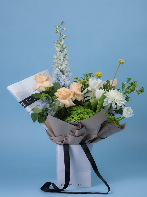 Morning Light Bouquet - Twenty Three Flowers & Chocolate