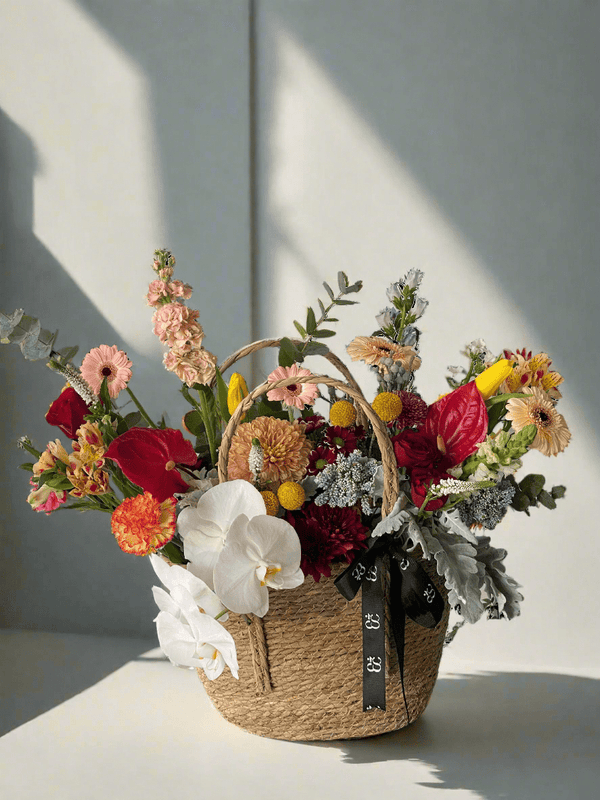 Orchid Basket - Twenty Three Flowers & Chocolate