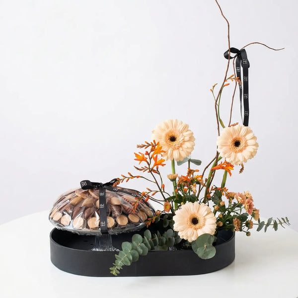 Peach Bloom Chocolate Tray - Twenty Three Flowers & Chocolate