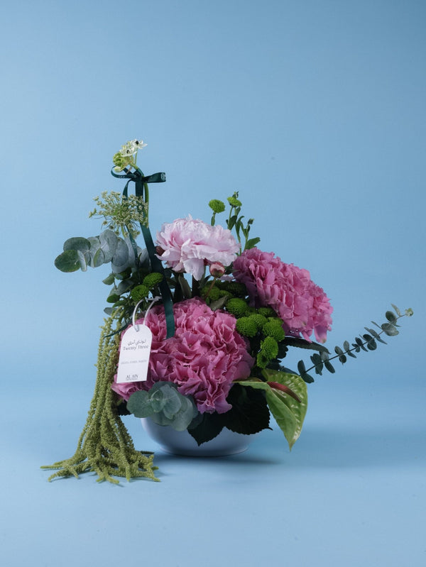 Pink Bliss Vase - Twenty Three Flowers & Chocolate