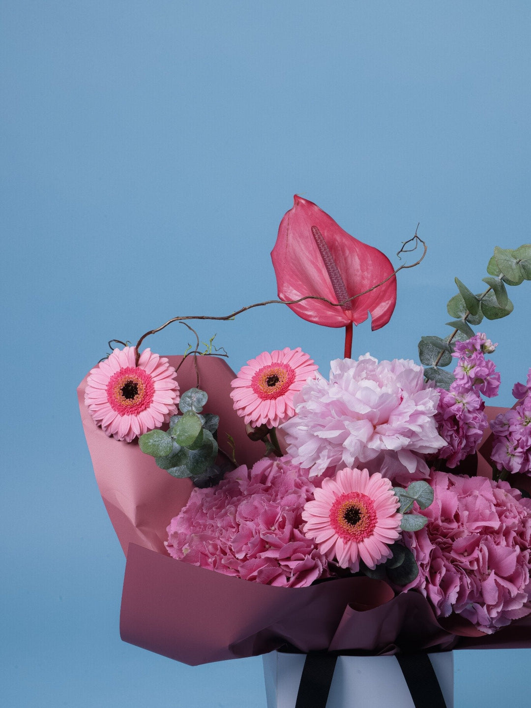 Pink Bloom Bouquet - Twenty Three Flowers & Chocolate