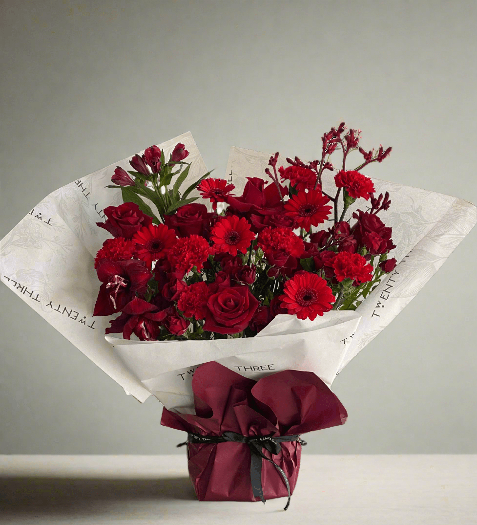 Red Rose Bouquet - Twenty Three Flowers & Chocolate