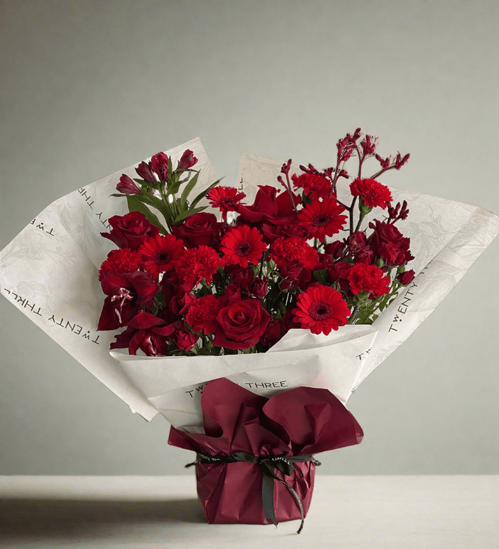 Red Rose Bouquet - Twenty Three Flowers & Chocolate