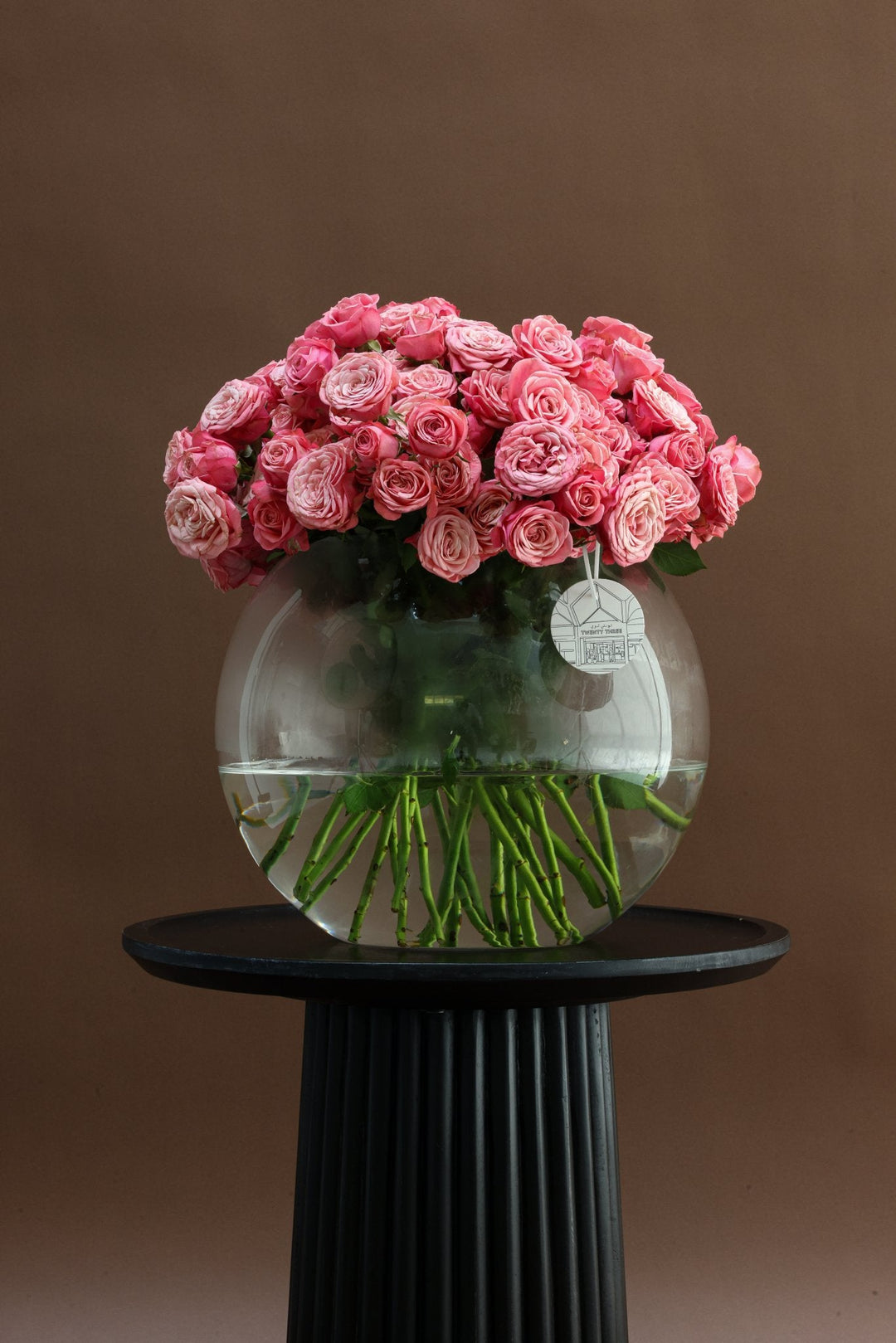 Rosé Globe Vase - Twenty Three Flowers & Chocolate