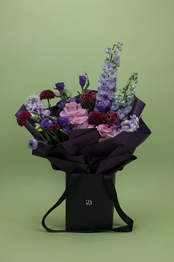 Royal Amethyst Bouquet - Twenty Three Flowers & Chocolate