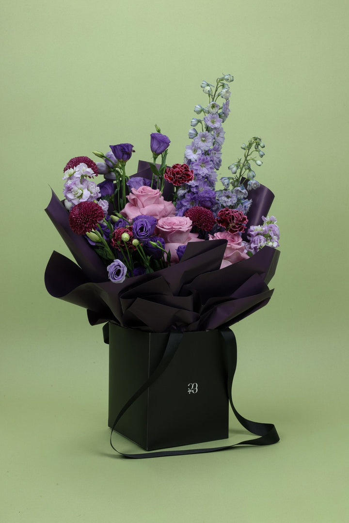 Royal Amethyst Bouquet - Twenty Three Flowers & Chocolate