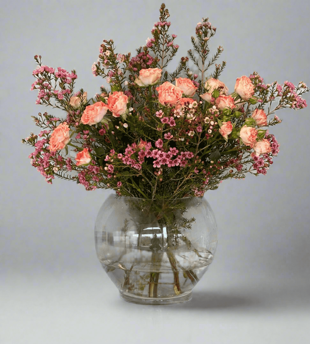 Spray Rose Vase - Twenty Three Flowers & Chocolate