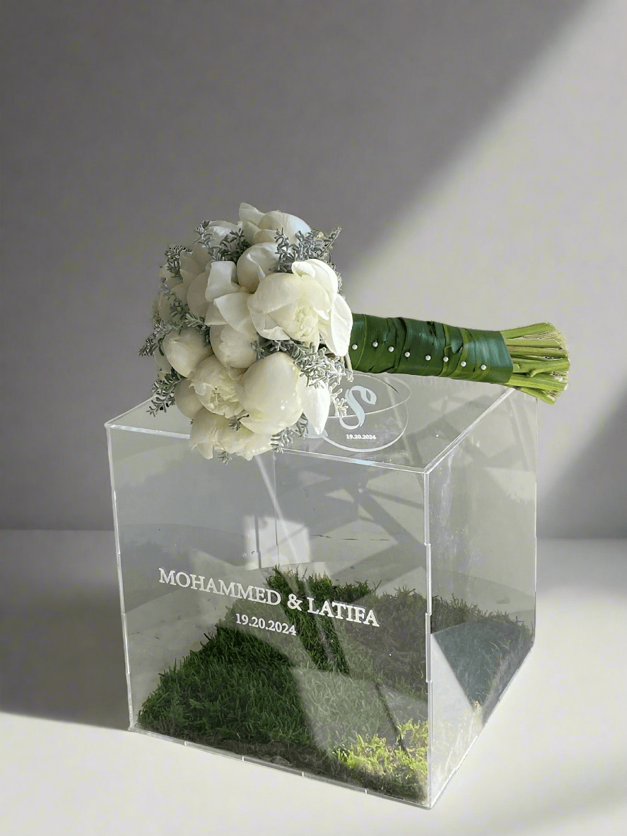 White Tulip Bliss Bridal Bouquet - Twenty Three Flowers & Chocolate