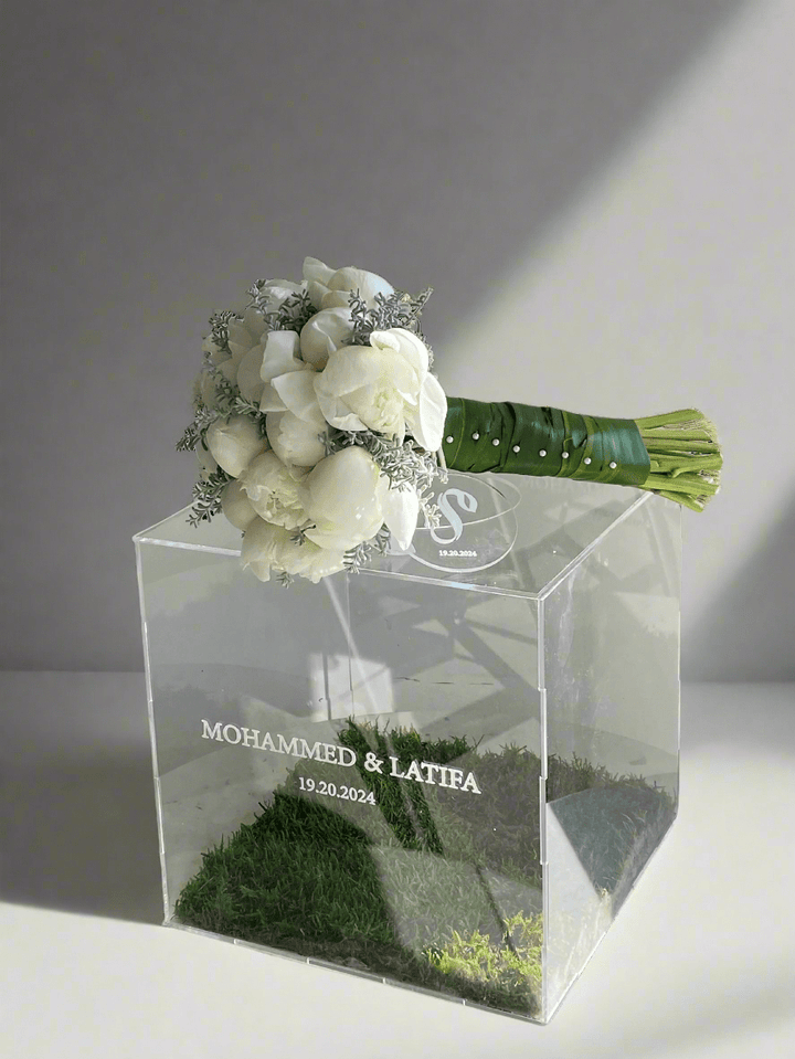White Tulip Bliss Bridal Bouquet - Twenty Three Flowers & Chocolate