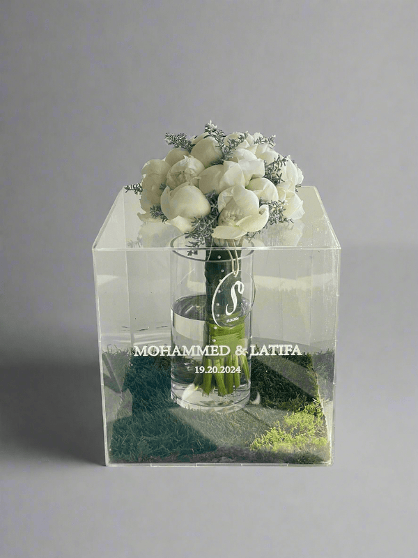 White Tulip Bliss Bridal Bouquet - Twenty Three Flowers & Chocolate